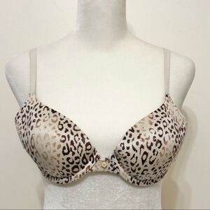 NWOT Victoria's Secret Size 32B Jeweled Cheetah Print Lined Demi Bra!